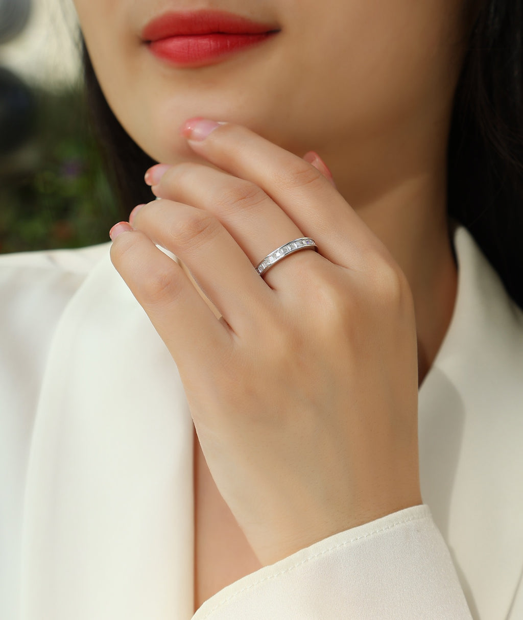 Whim Moissanite Band Ring in Sterling Silver