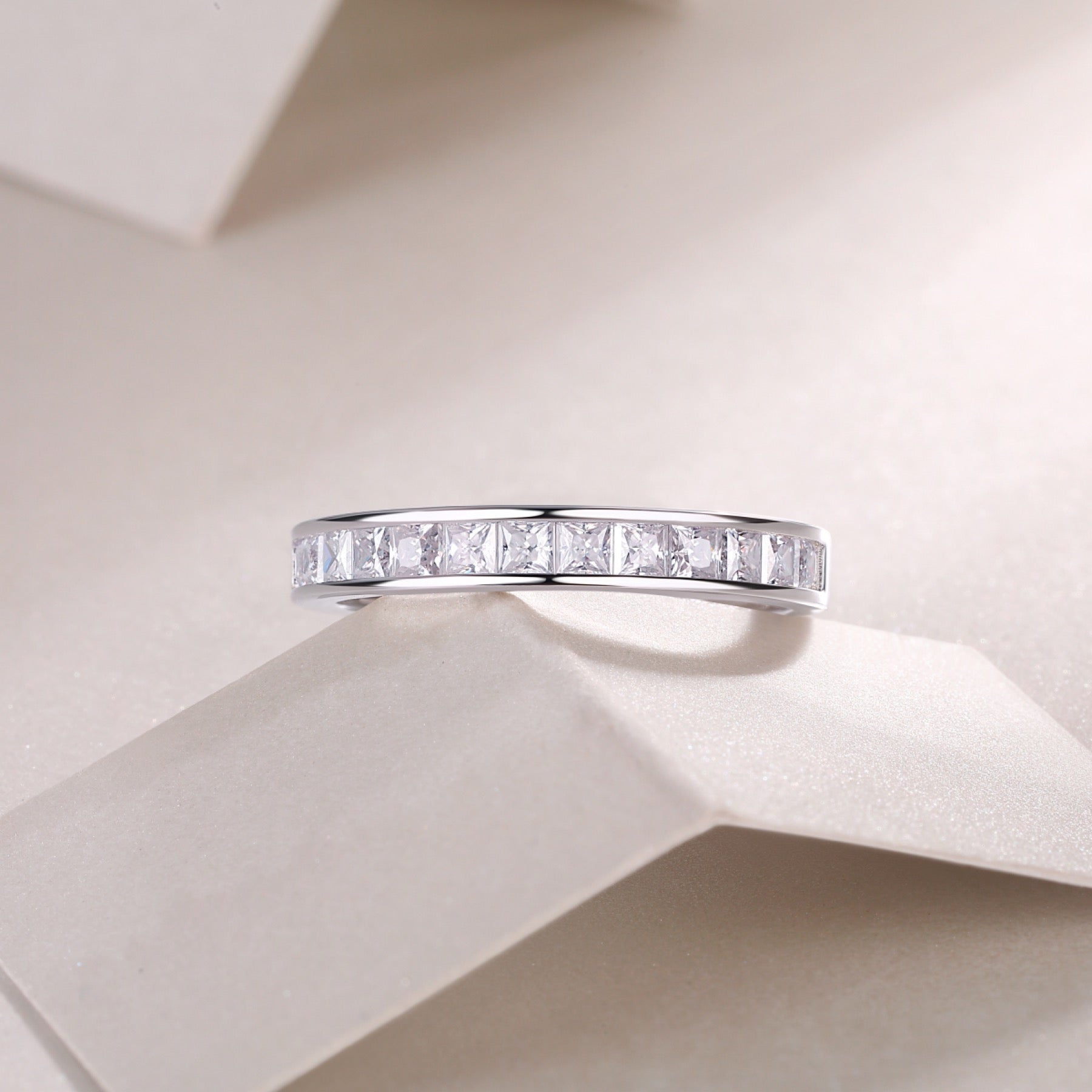 Whim Moissanite Band Ring in Sterling Silver
