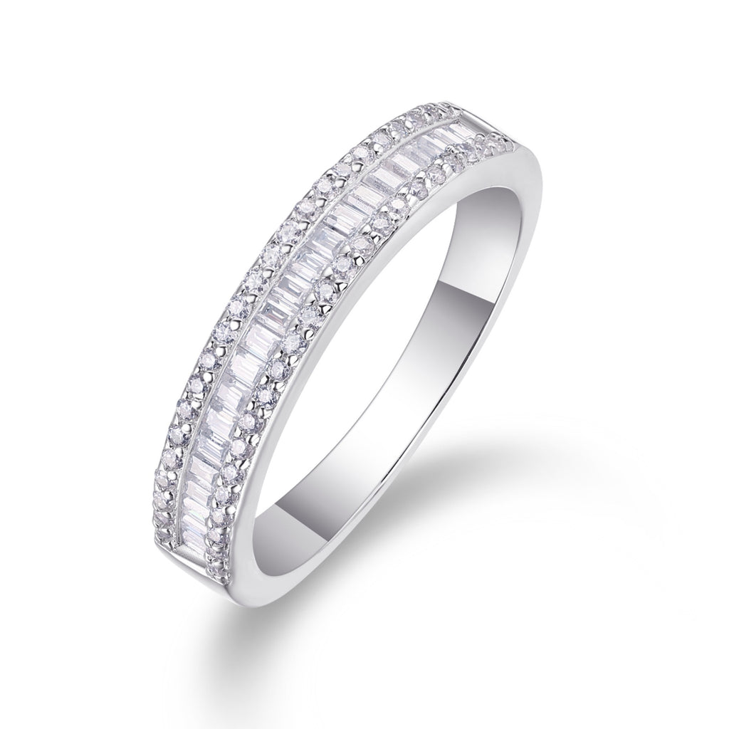 Idyll Moissanite Band Ring in Sterling Silver