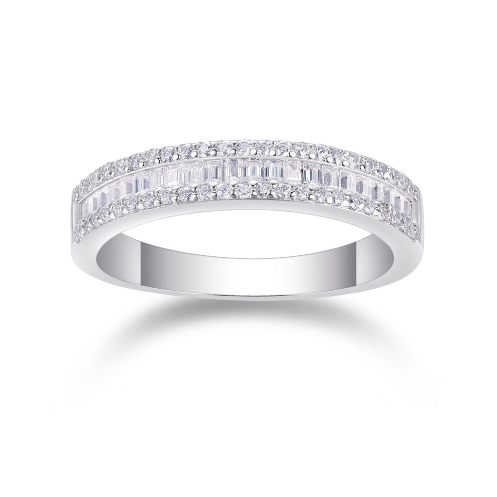 Idyll Moissanite Band Ring in Sterling Silver