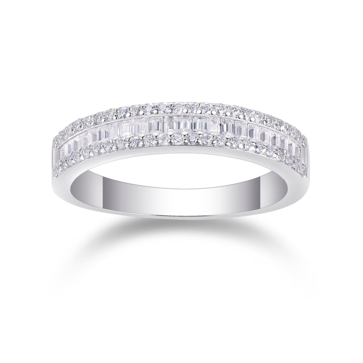 Idyll Moissanite Band Ring in Sterling Silver