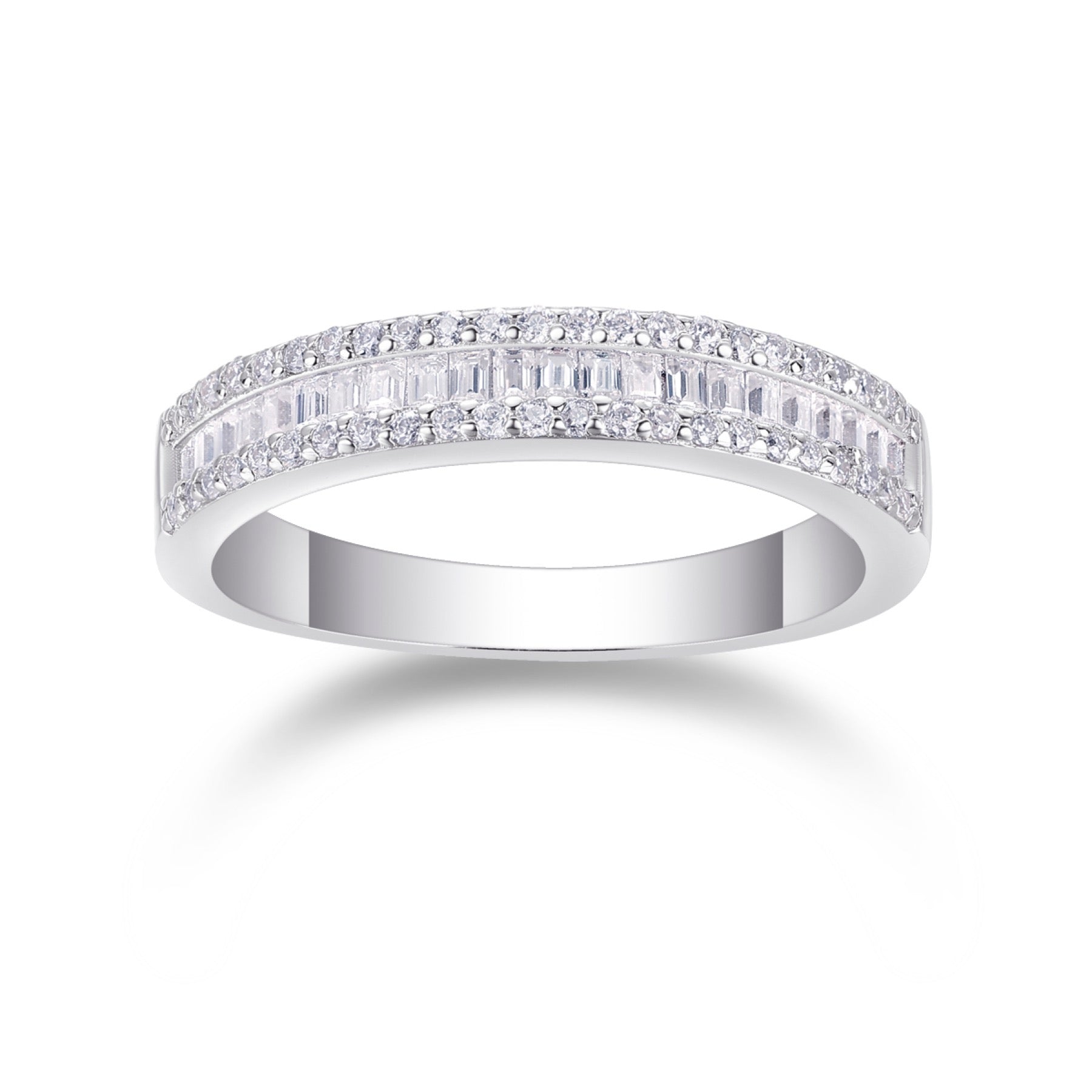 Idyll Moissanite Band Ring in Sterling Silver