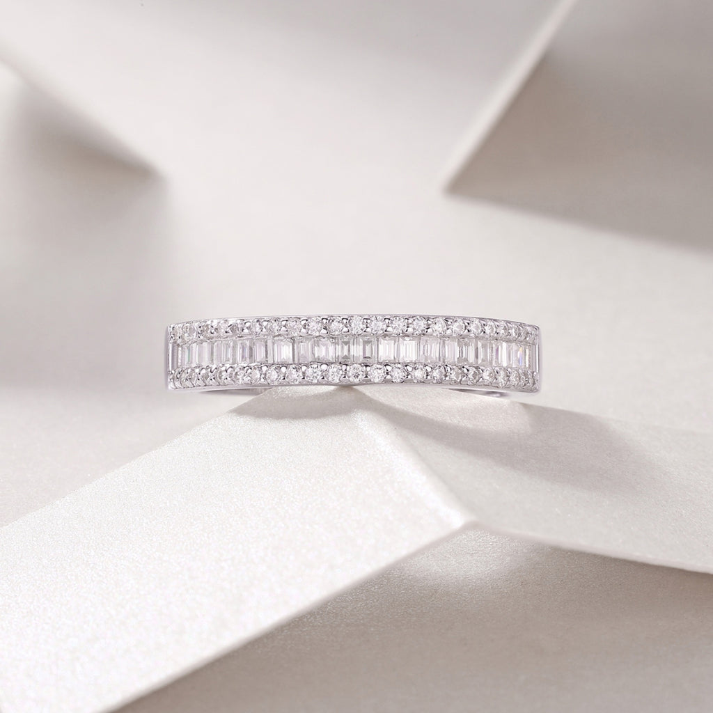 Idyll Moissanite Band Ring in Sterling Silver