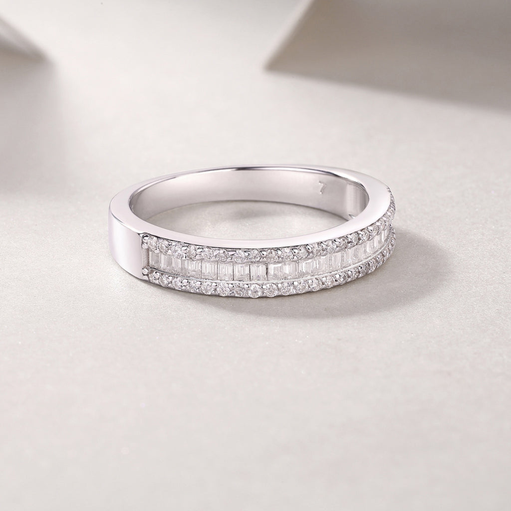 Idyll Moissanite Band Ring in Sterling Silver