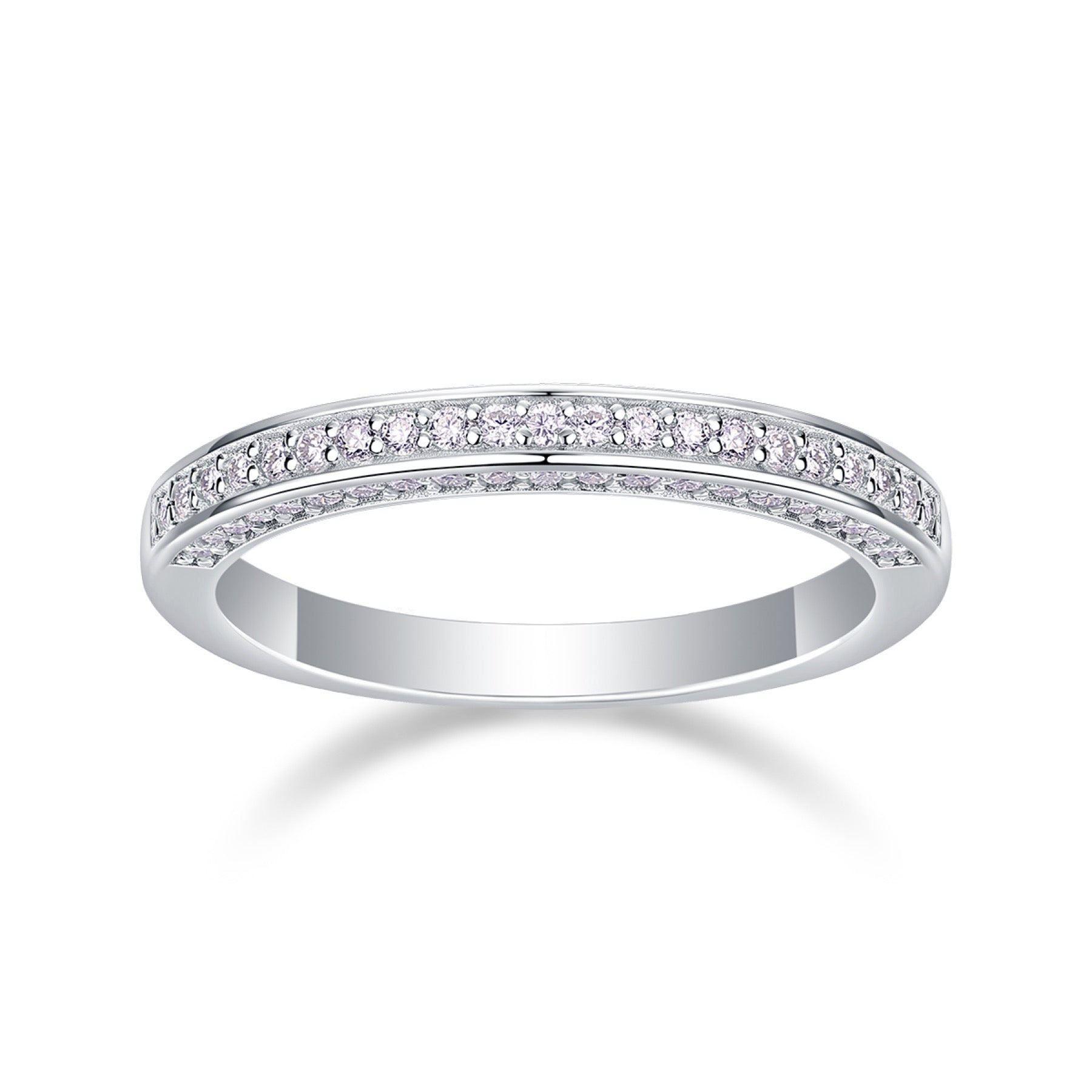 Reach Moissanite Band Ring in Sterling Silver