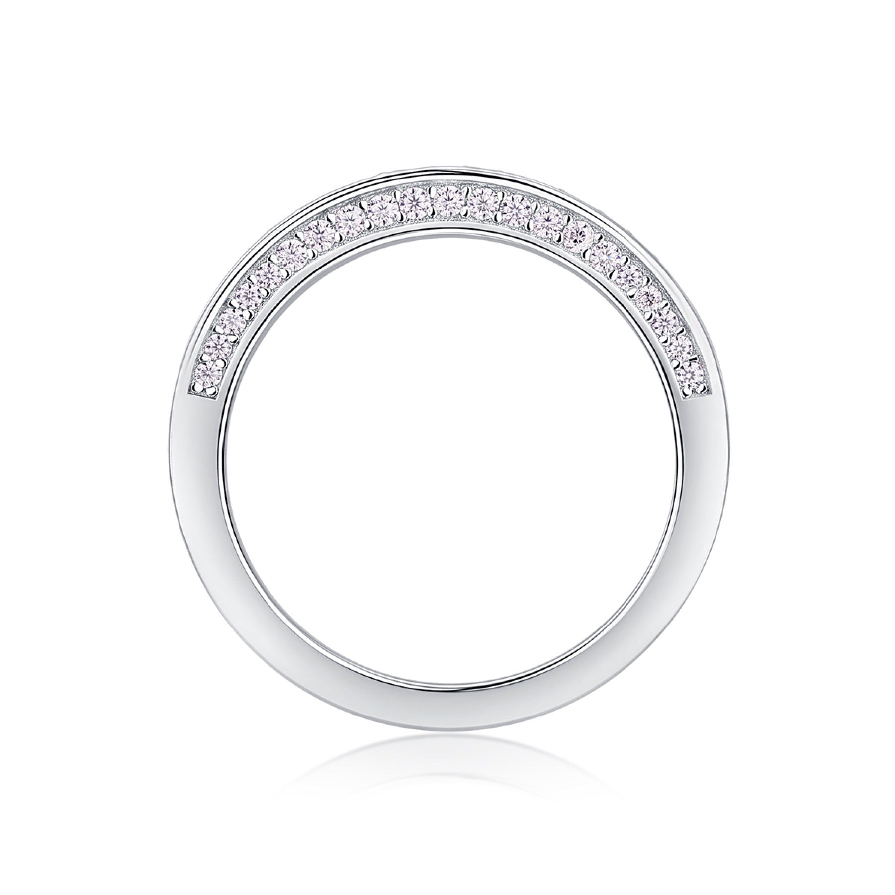 Reach Moissanite Band Ring in Sterling Silver