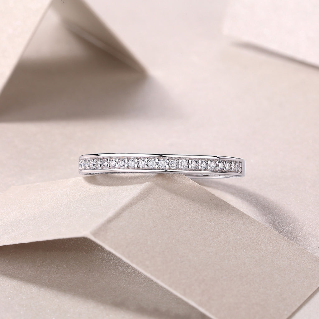 Reach Moissanite Band Ring in Sterling Silver