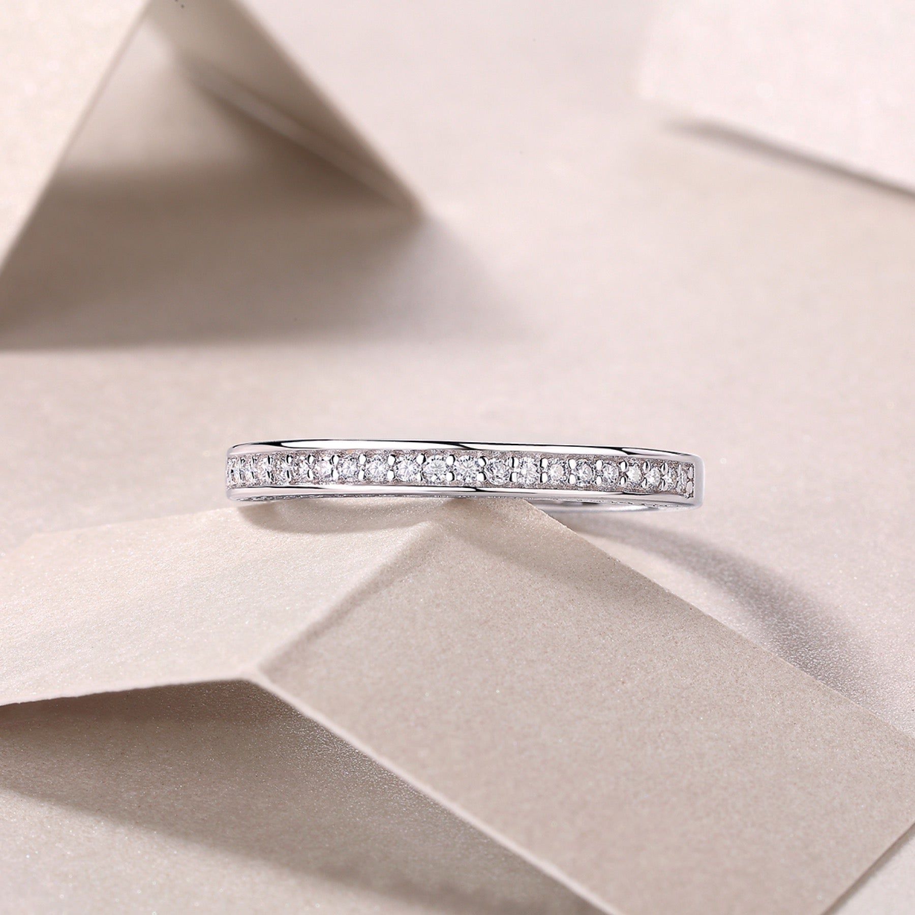 Reach Moissanite Band Ring in Sterling Silver