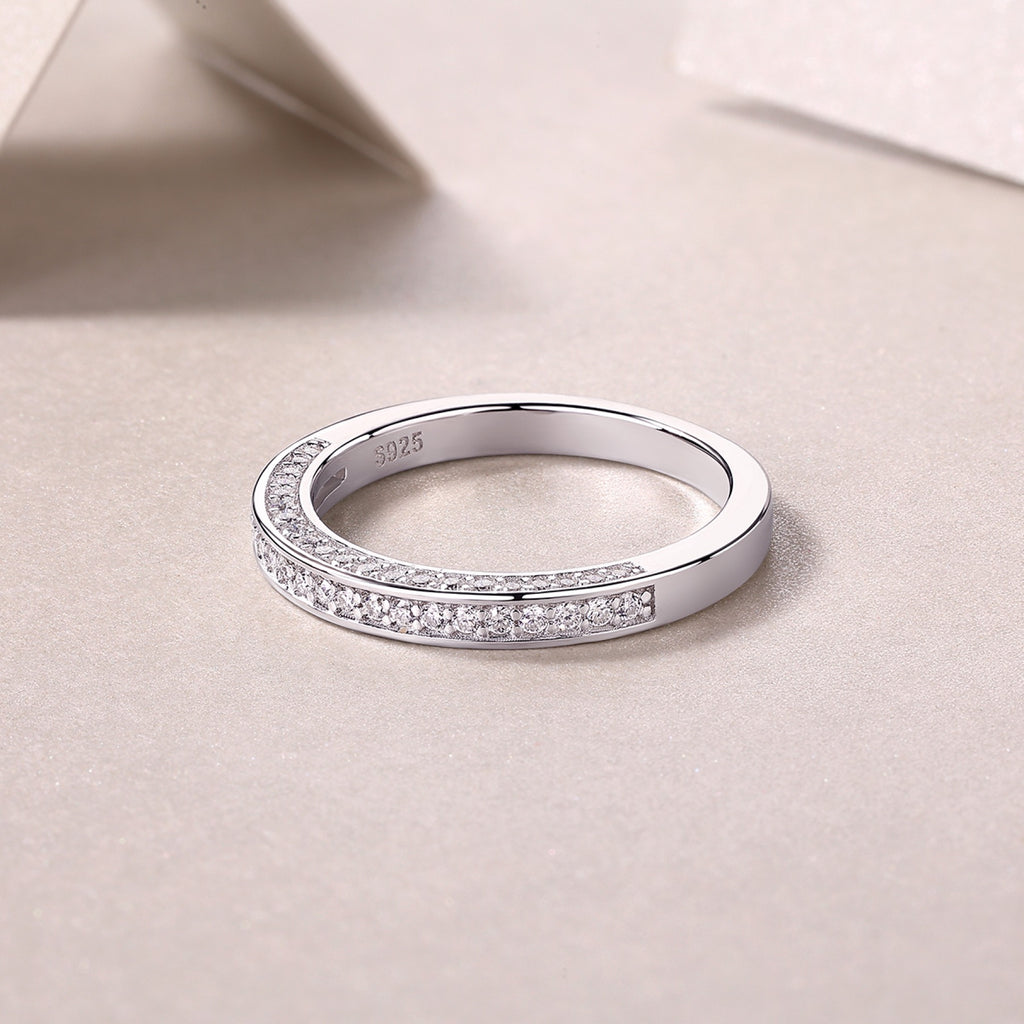 Reach Moissanite Band Ring in Sterling Silver