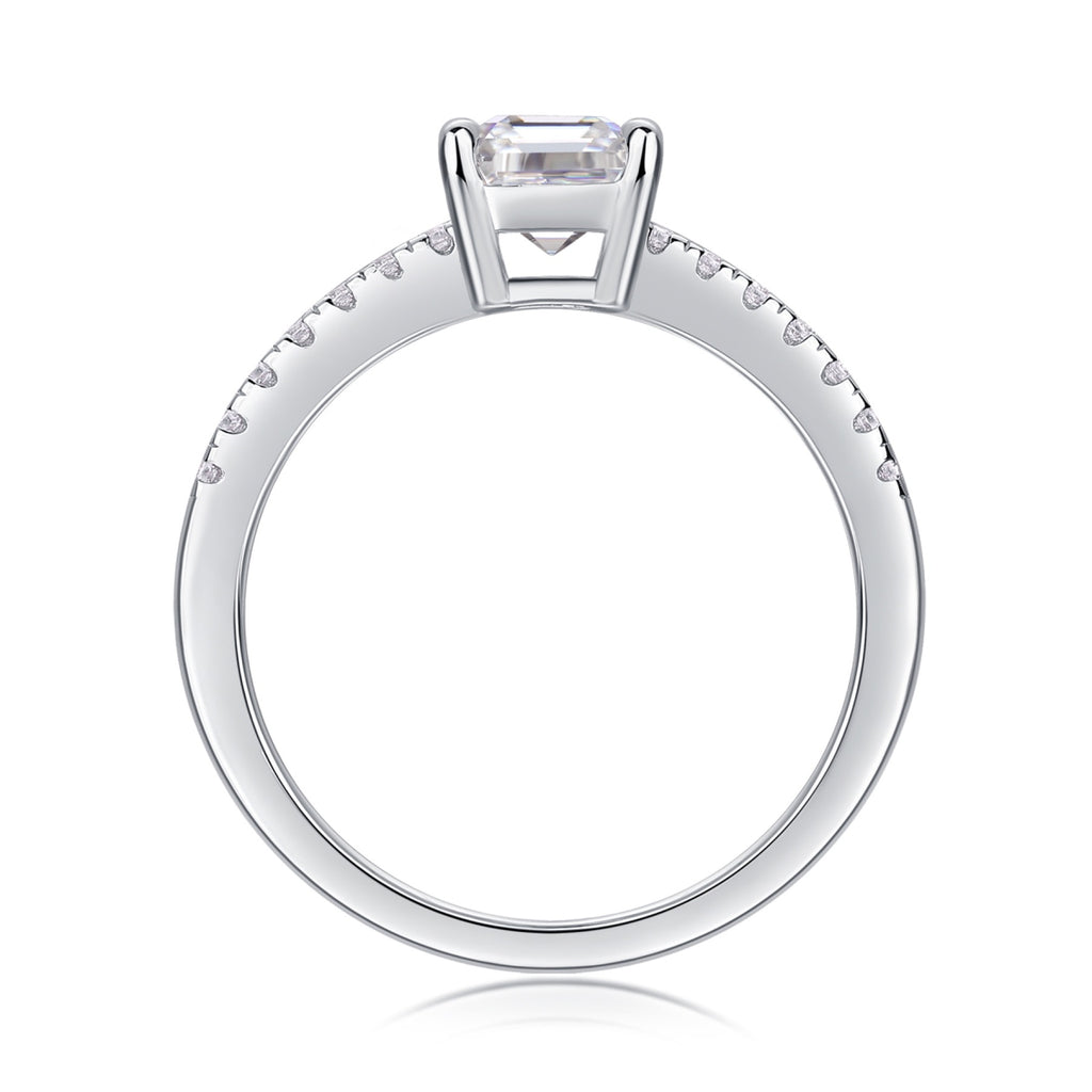 Awaken Cushion-Cut Moissanite Solitaire Ring in Sterling Silver