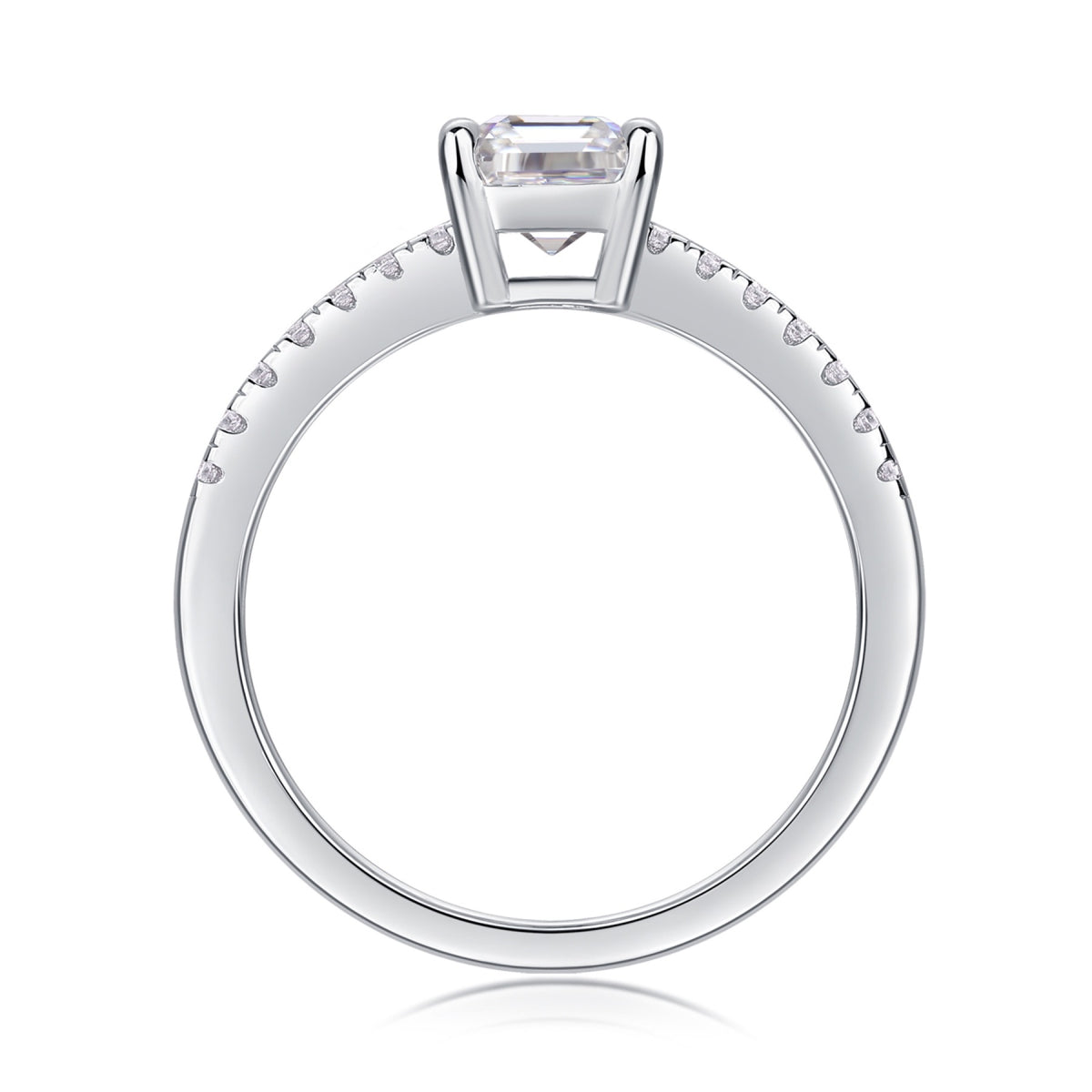 Awaken 0.6 Carat Asscher-Cut Moissanite Solitaire Ring in Sterling Silver