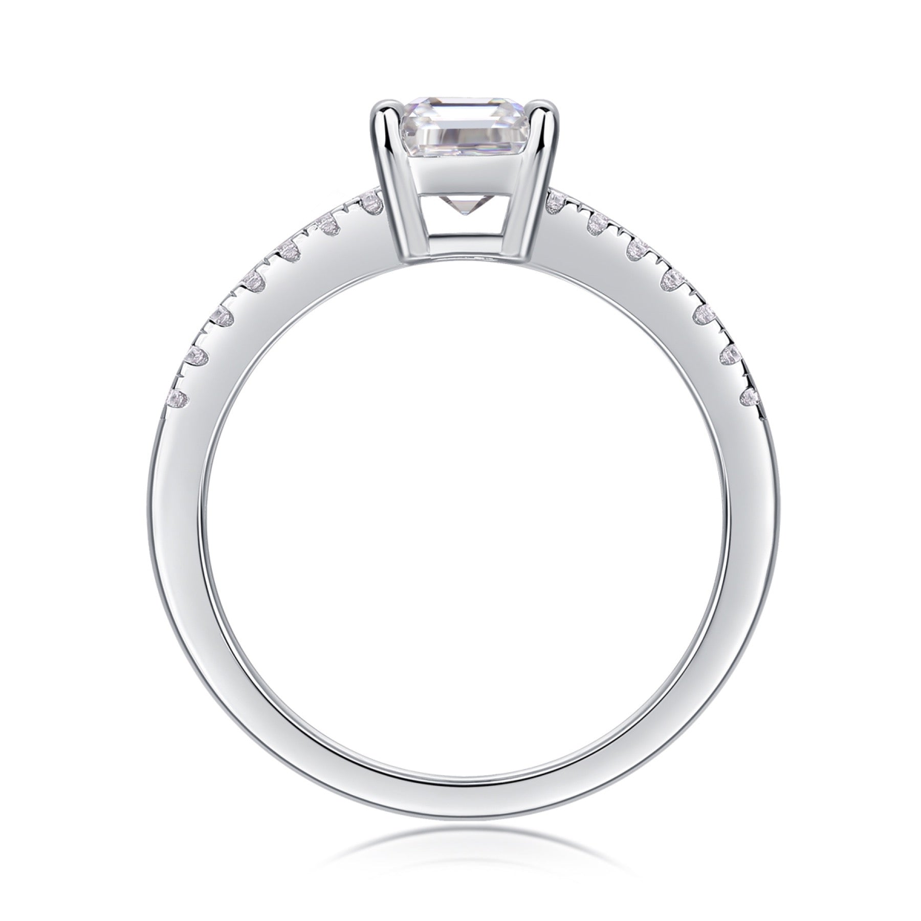 Awaken Cushion-Cut Moissanite Solitaire Ring in Sterling Silver