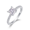 Sincere Princess-Cut Moissanite Solitaire Ring in Sterling Silver