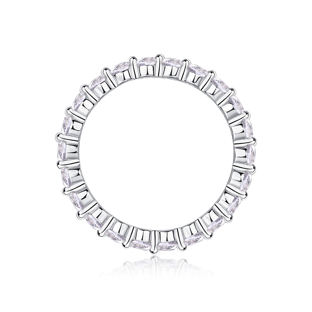Freeze Moissanite Eternity Band Ring in Sterling Silver