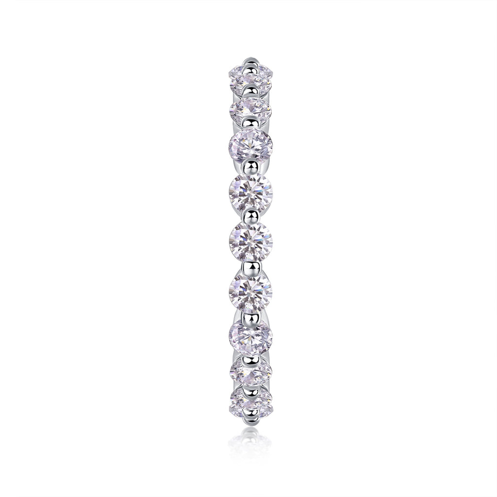 Freeze Moissanite Eternity Band Ring in Sterling Silver