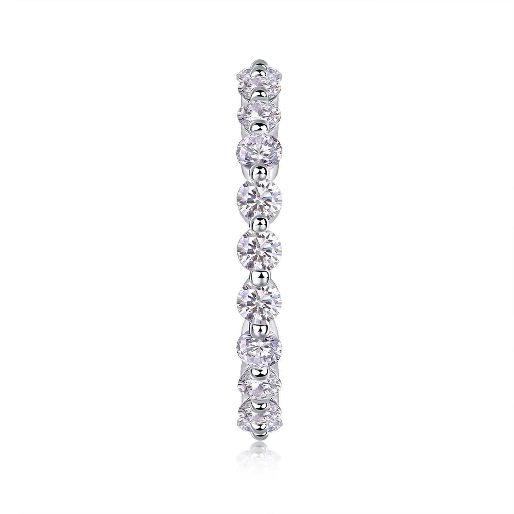 Freeze Moissanite Eternity Band Ring in Sterling Silver