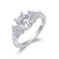 Perfetto 2 Carat Moissanite Three-Stone Ring in Sterling Silver