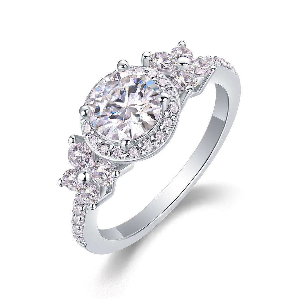Heartstring Moissanite Solitaire Ring in Sterling Silver