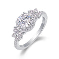Heartstring Moissanite Solitaire Ring in Sterling Silver