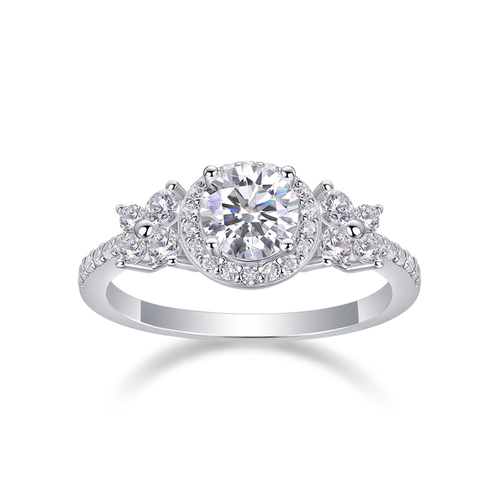 Heartstring Moissanite Solitaire Ring in Sterling Silver