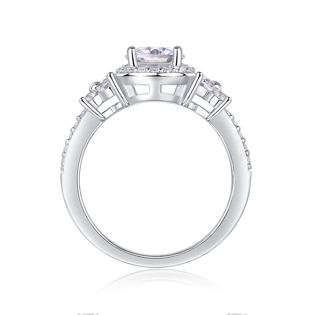 Heartstring Moissanite Solitaire Ring in Sterling Silver