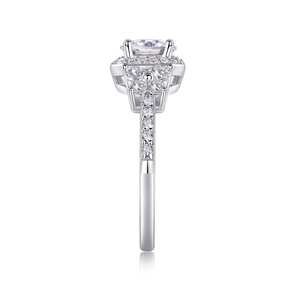 Heartstring Moissanite Solitaire Ring in Sterling Silver
