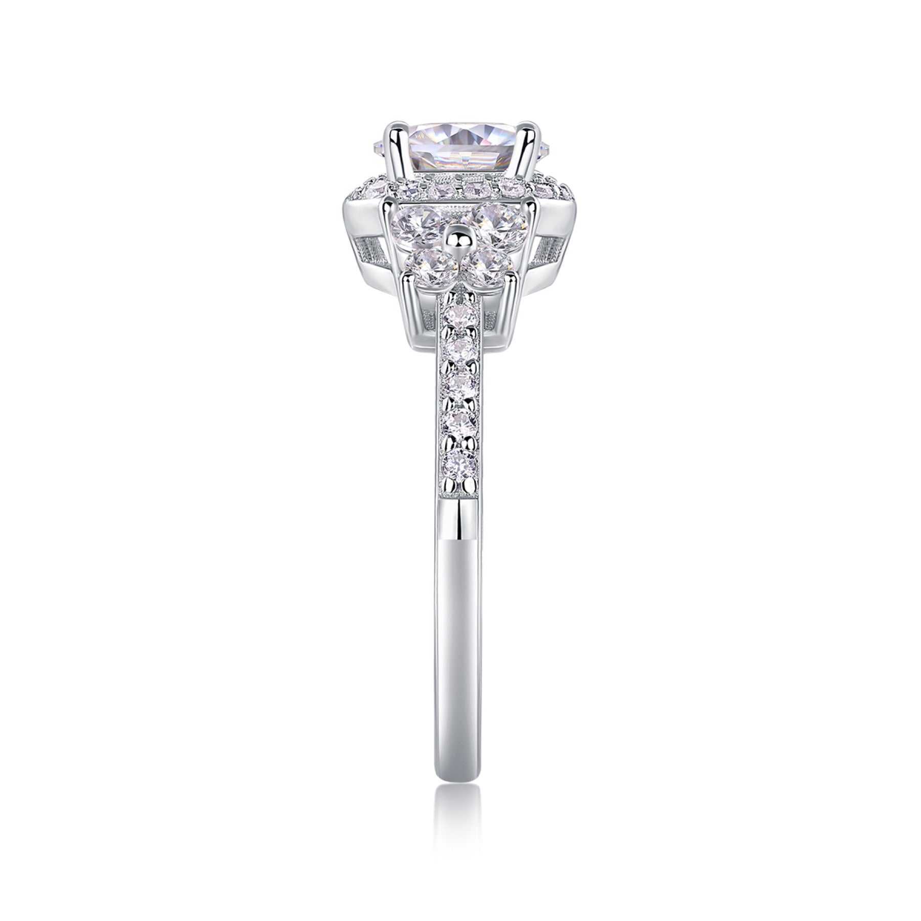 Heartstring Moissanite Solitaire Ring in Sterling Silver
