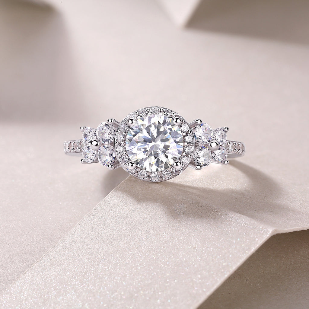 Heartstring Moissanite Solitaire Ring in Sterling Silver