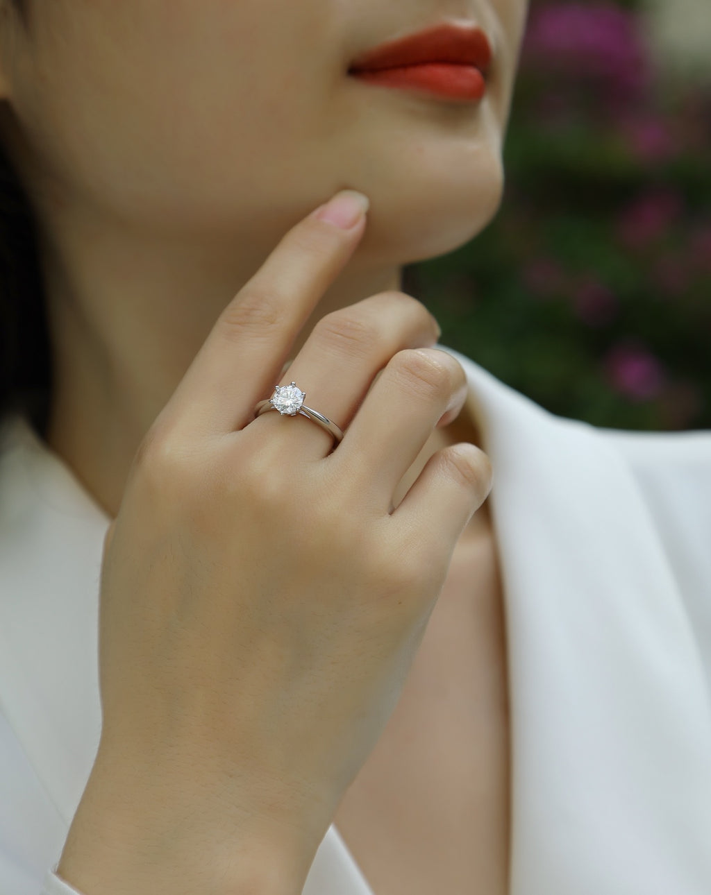 Wholehearted Moissanite Eternity Band Ring in Sterling Silver