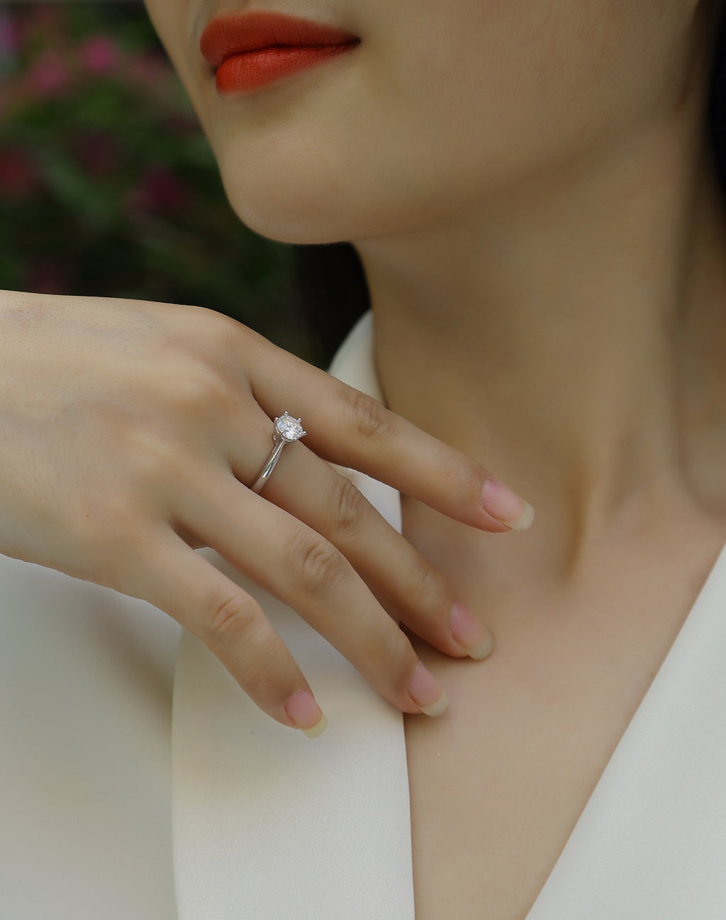Wholehearted Moissanite Eternity Band Ring in Sterling Silver
