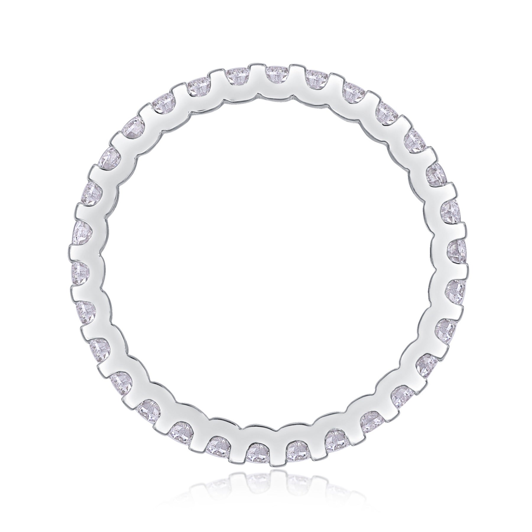 Wishes Moissanite Eternity Band Ring in Sterling Silver