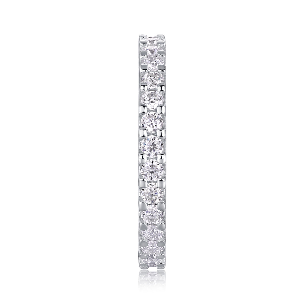 Wishes Moissanite Eternity Band Ring in Sterling Silver