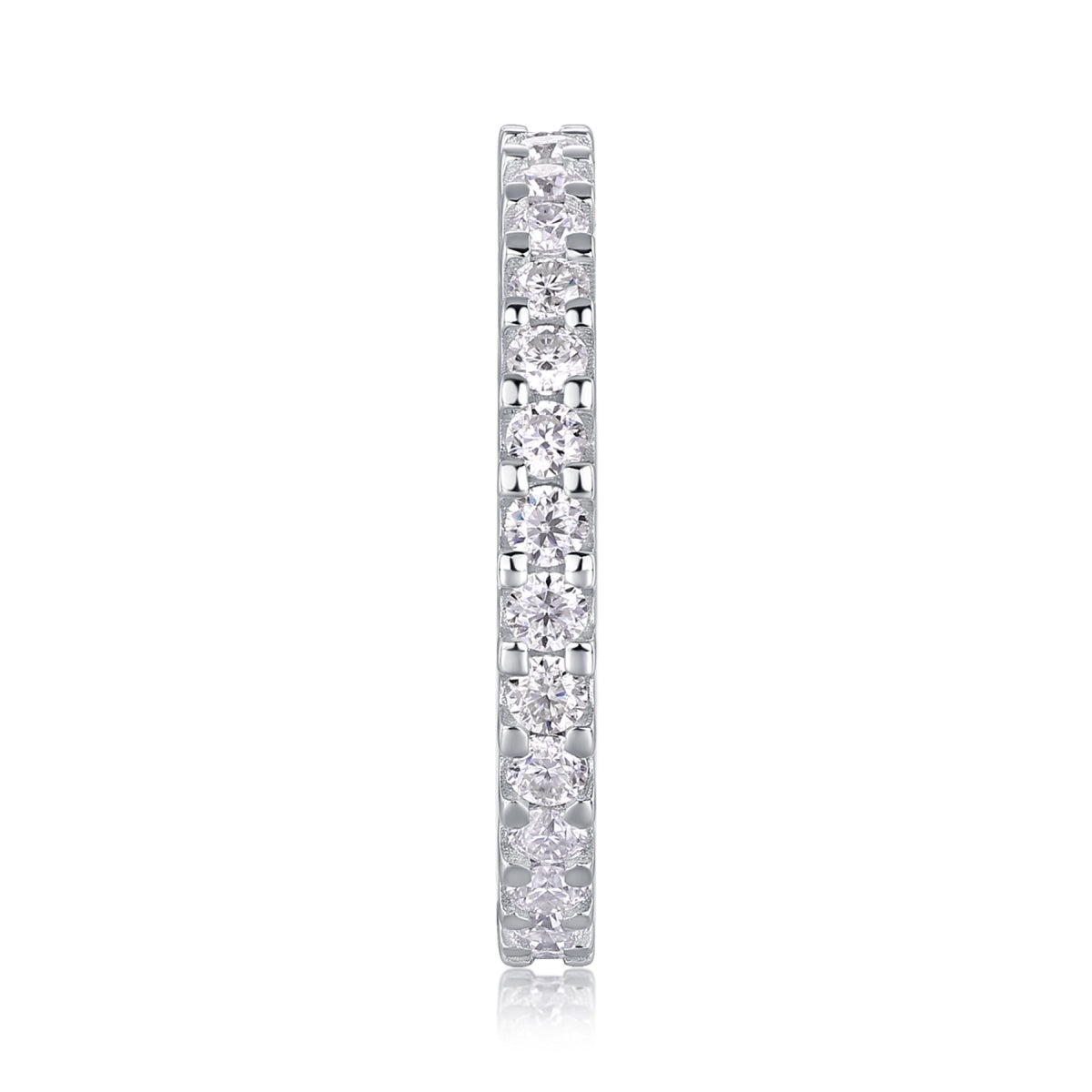 Wishes Moissanite Eternity Band Ring in Sterling Silver