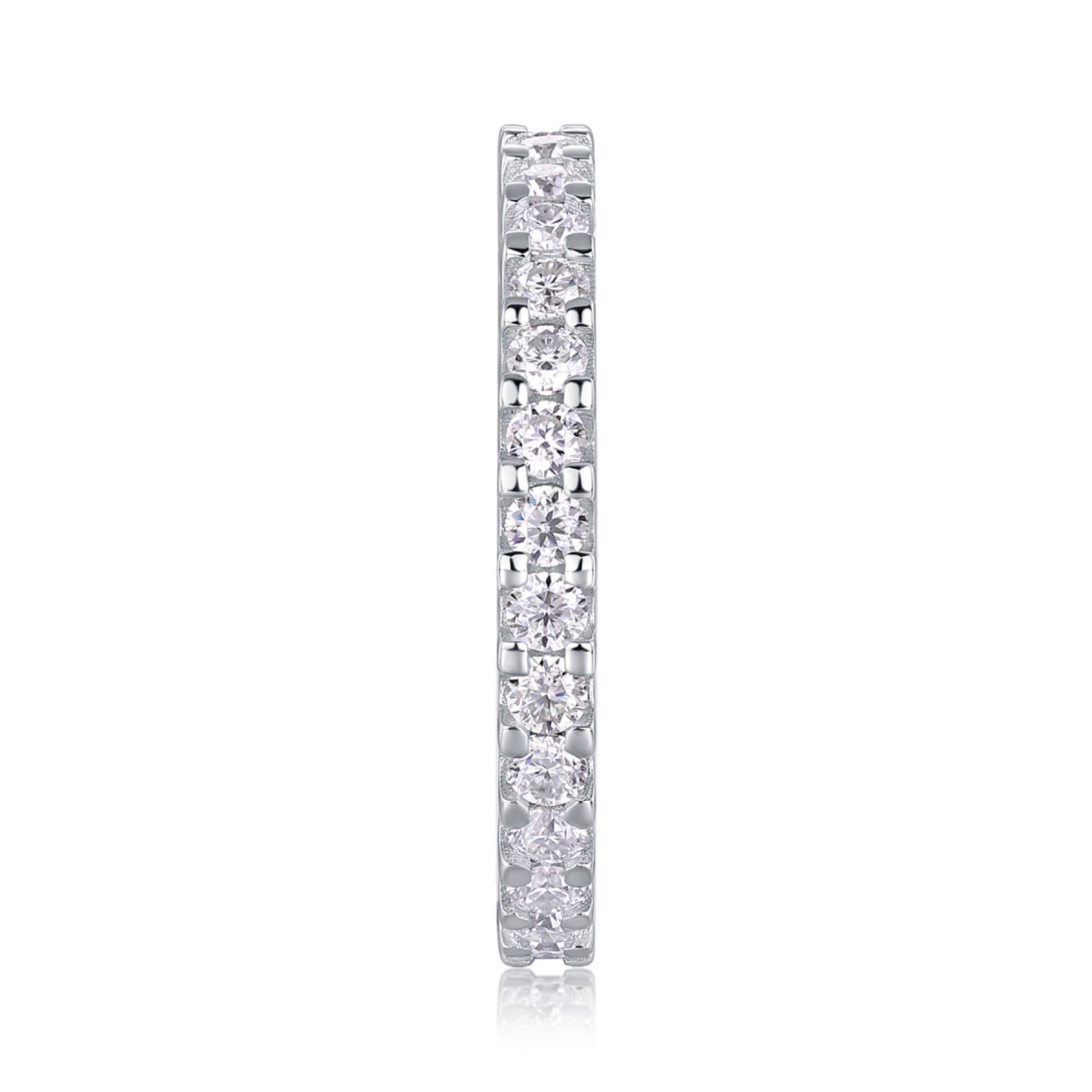 Wishes Moissanite Eternity Band Ring in Sterling Silver