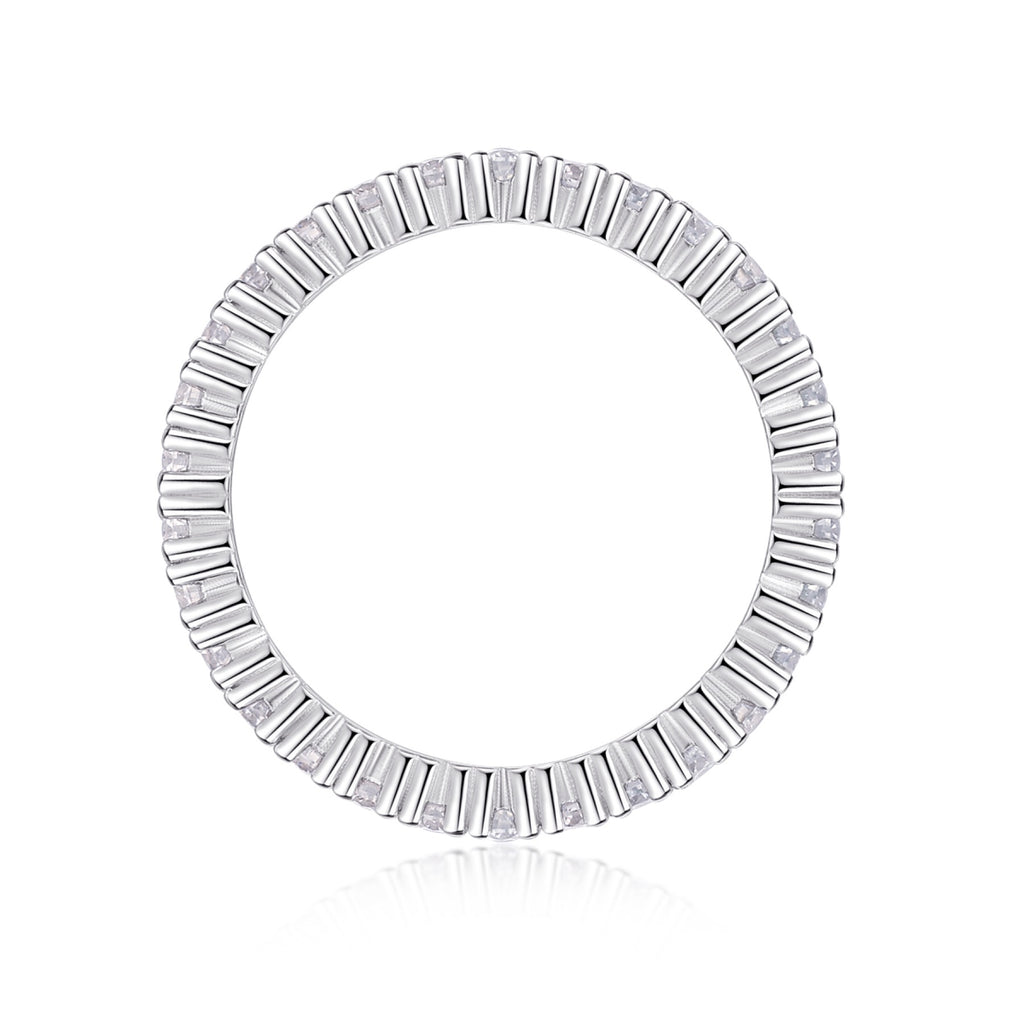 Pirouette Moissanite Eternity Band Ring in Sterling Silver