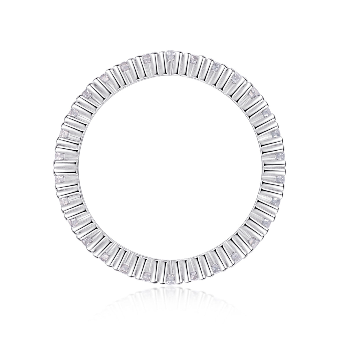 Pirouette Moissanite Eternity Band Ring in Sterling Silver