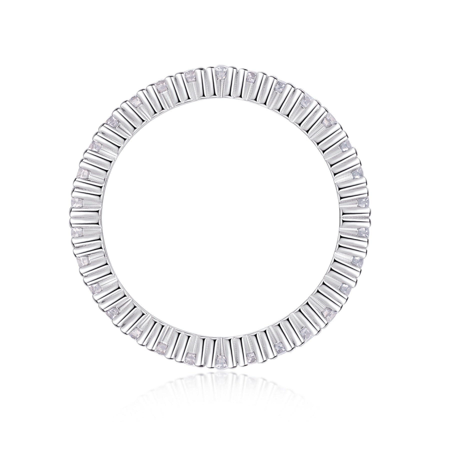 Pirouette Moissanite Eternity Band Ring in Sterling Silver