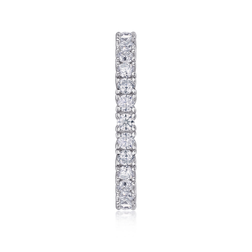 Pirouette Moissanite Eternity Band Ring in Sterling Silver