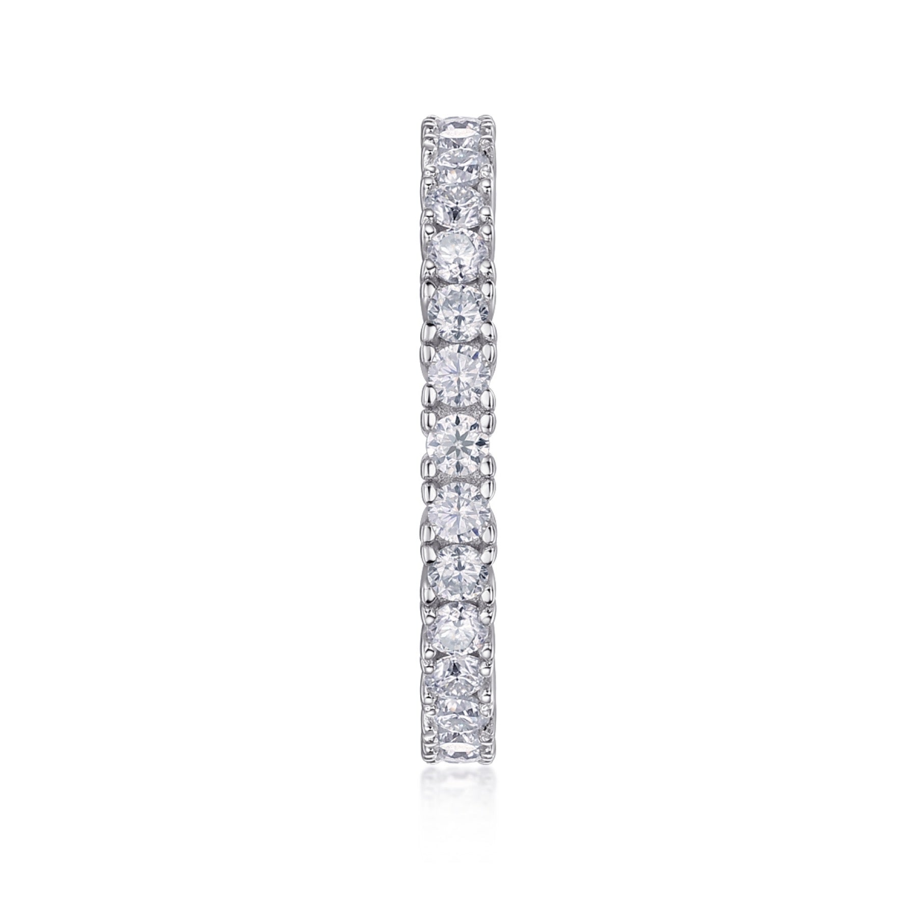Pirouette Moissanite Eternity Band Ring in Sterling Silver