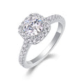 Vicino Moissanite Halo Ring in Sterling Silver