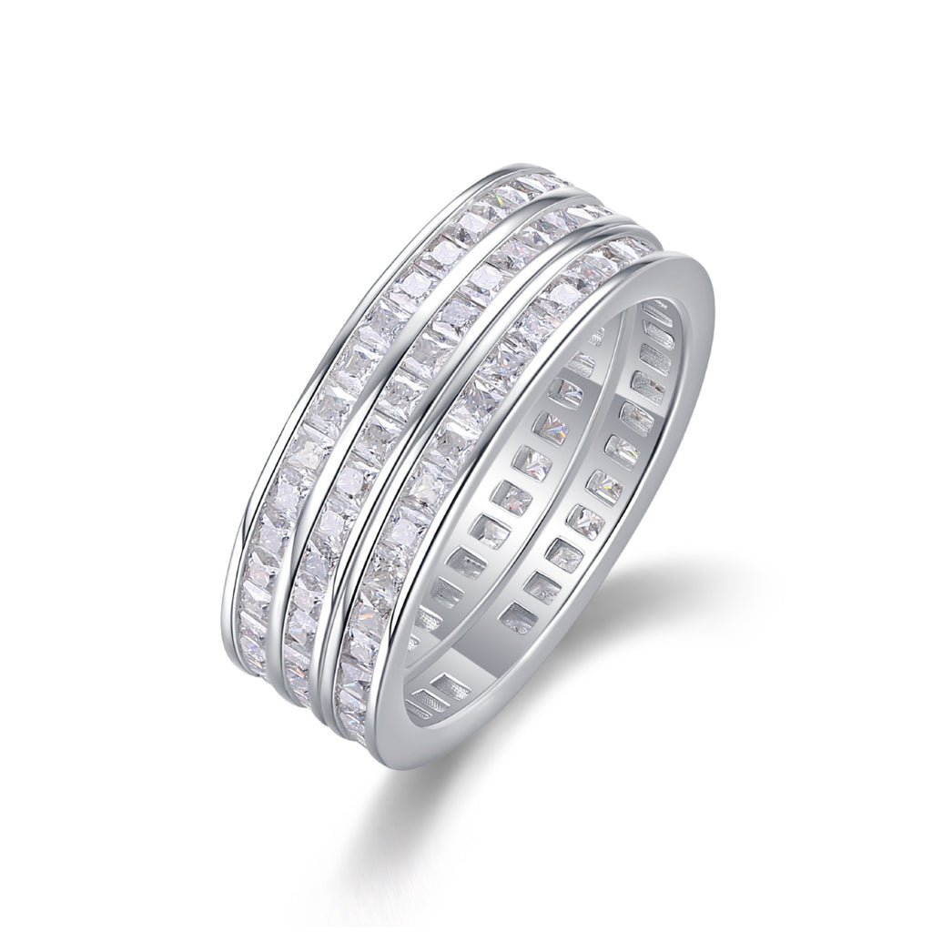 Verdant Moissanite Band Ring in Sterling Silver