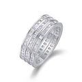 Verdant Moissanite Band Ring in Sterling Silver