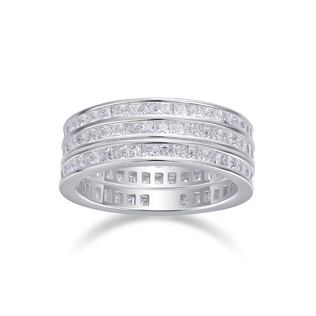 Verdant Moissanite Band Ring in Sterling Silver