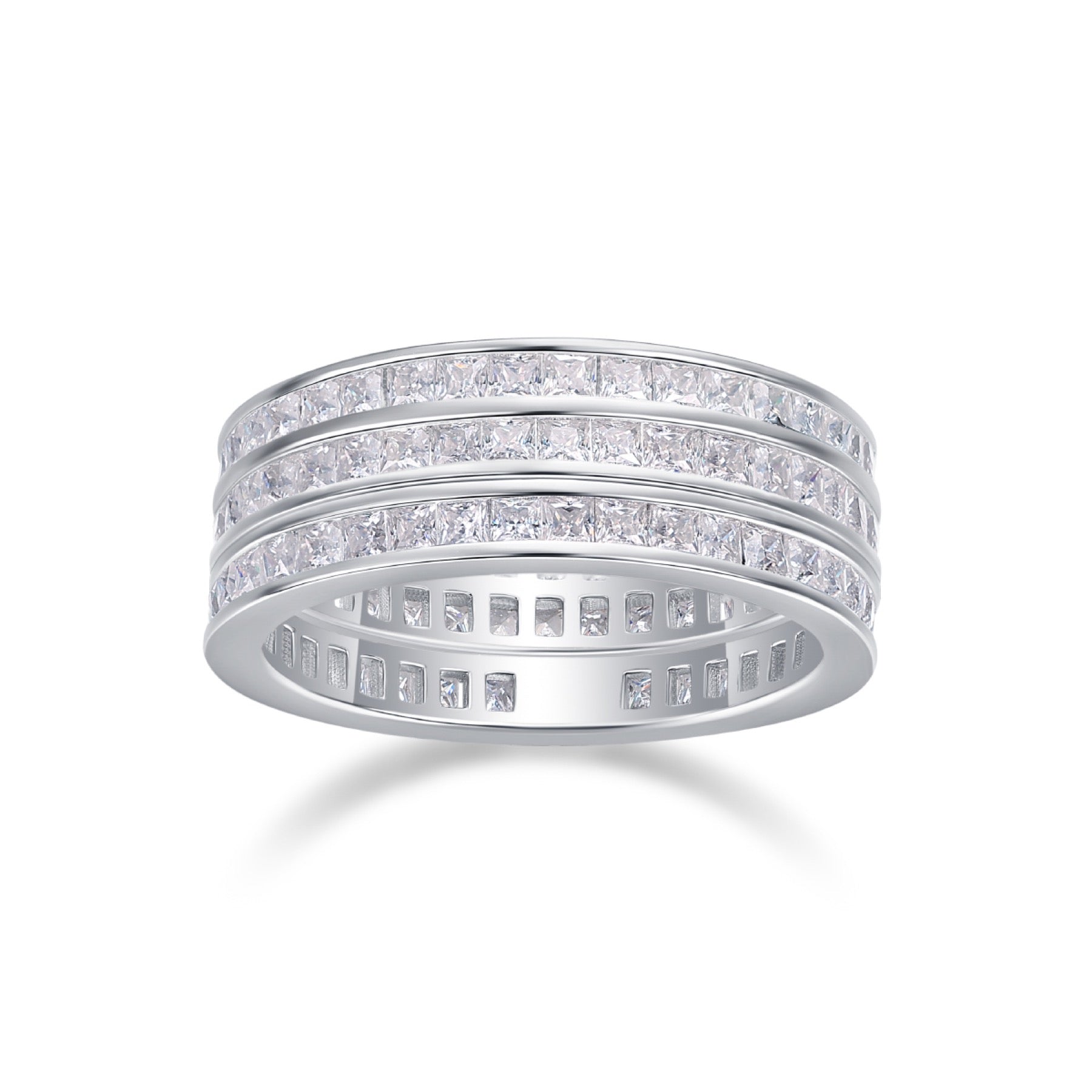 Verdant Moissanite Band Ring in Sterling Silver