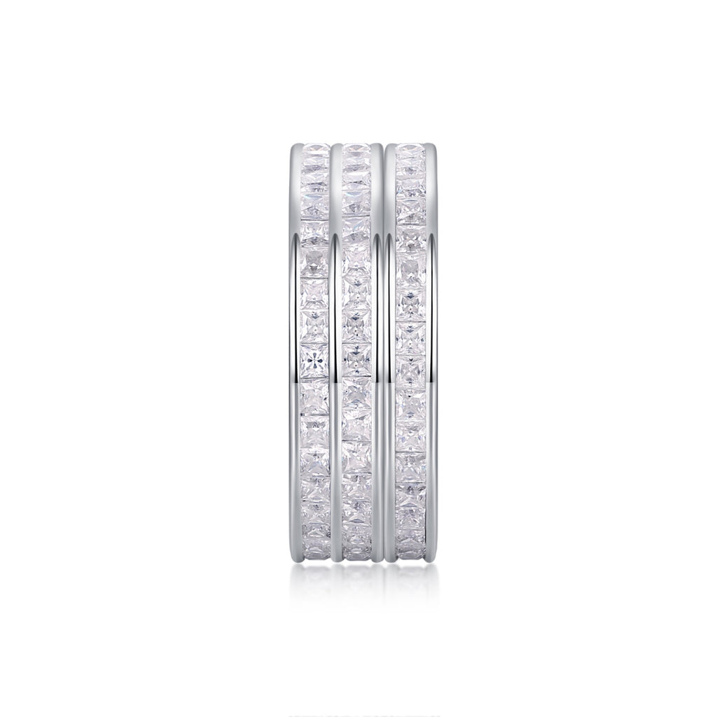 Verdant Moissanite Band Ring in Sterling Silver