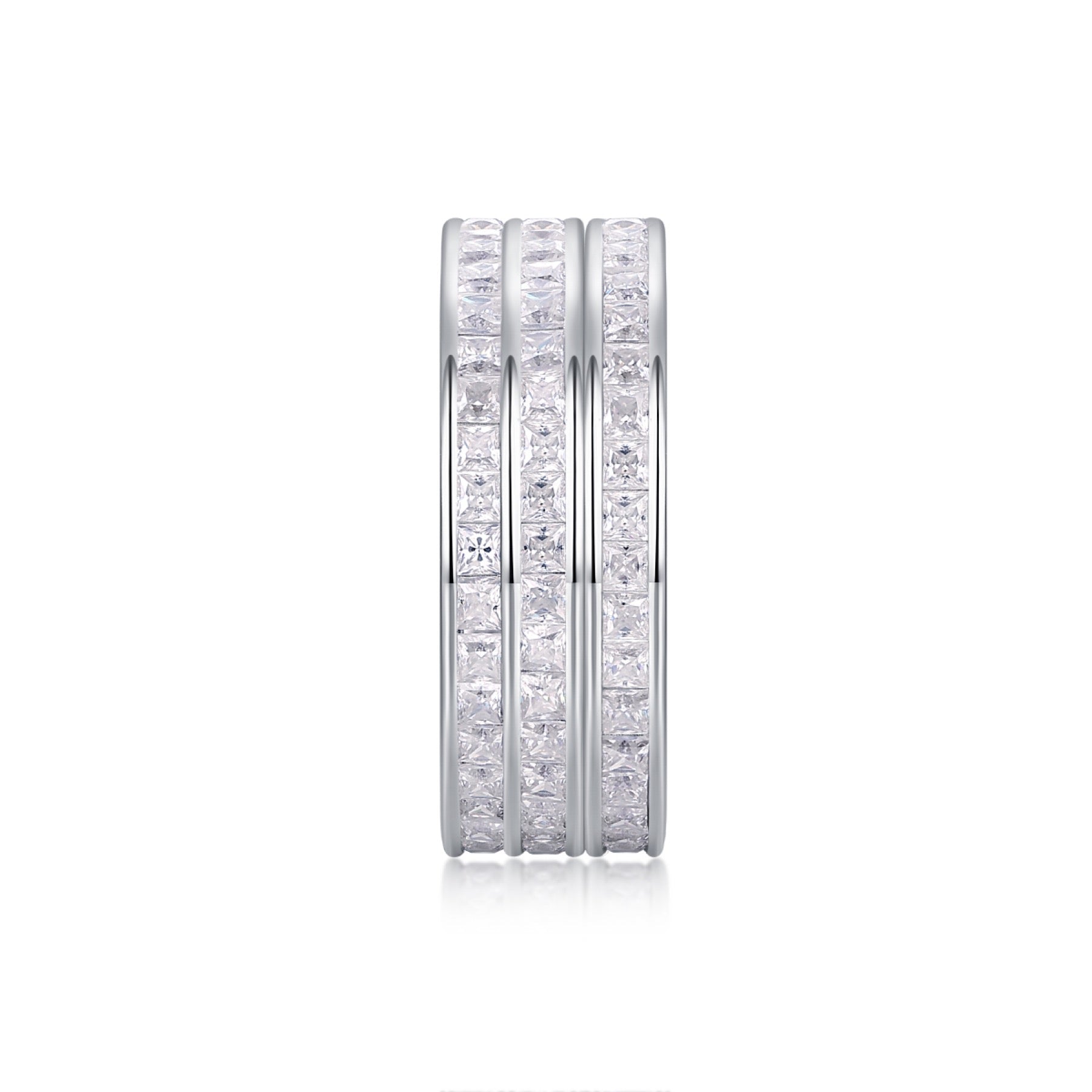 Verdant Moissanite Band Ring in Sterling Silver
