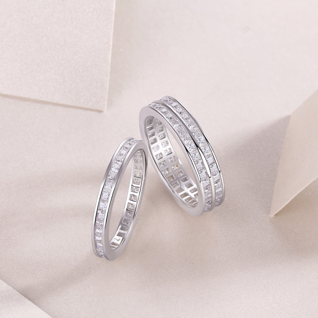 Verdant Moissanite Band Ring in Sterling Silver