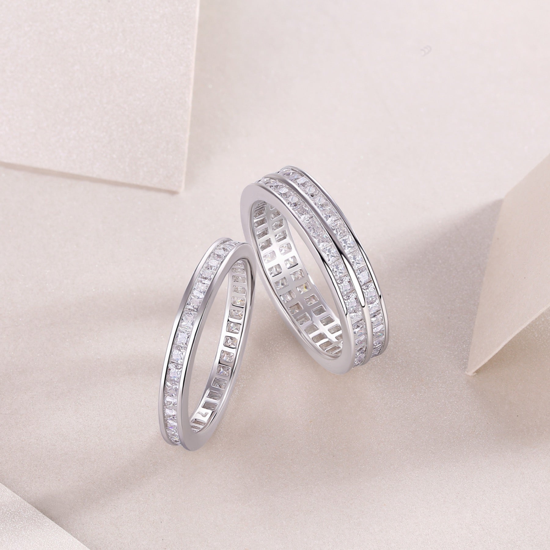 Verdant Moissanite Band Ring in Sterling Silver