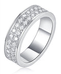 Discipline Moissanite Band Ring in Sterling Silver