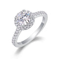 Embrace Moissanite Halo Ring in Sterling Silver